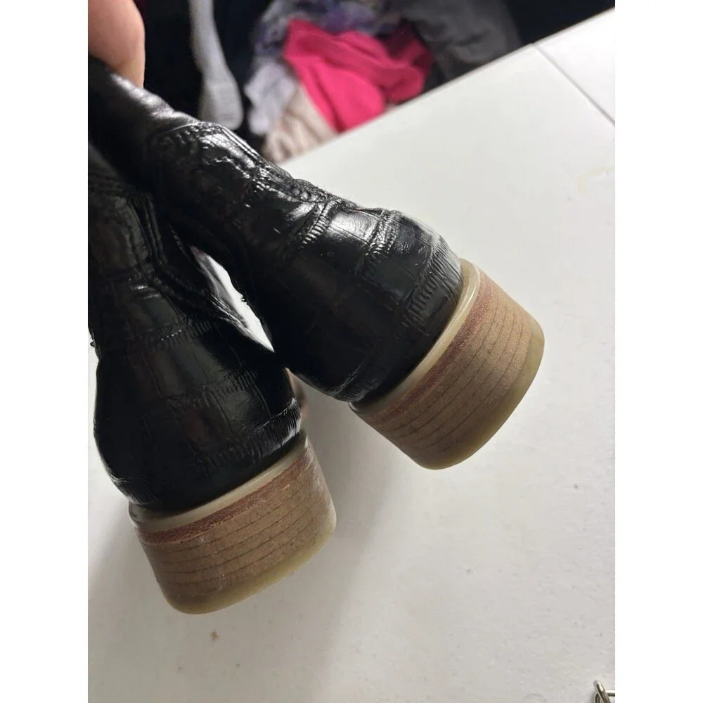 Potrero Boots Men's Coco Belly Black Square Toe Boots SZ 8.5